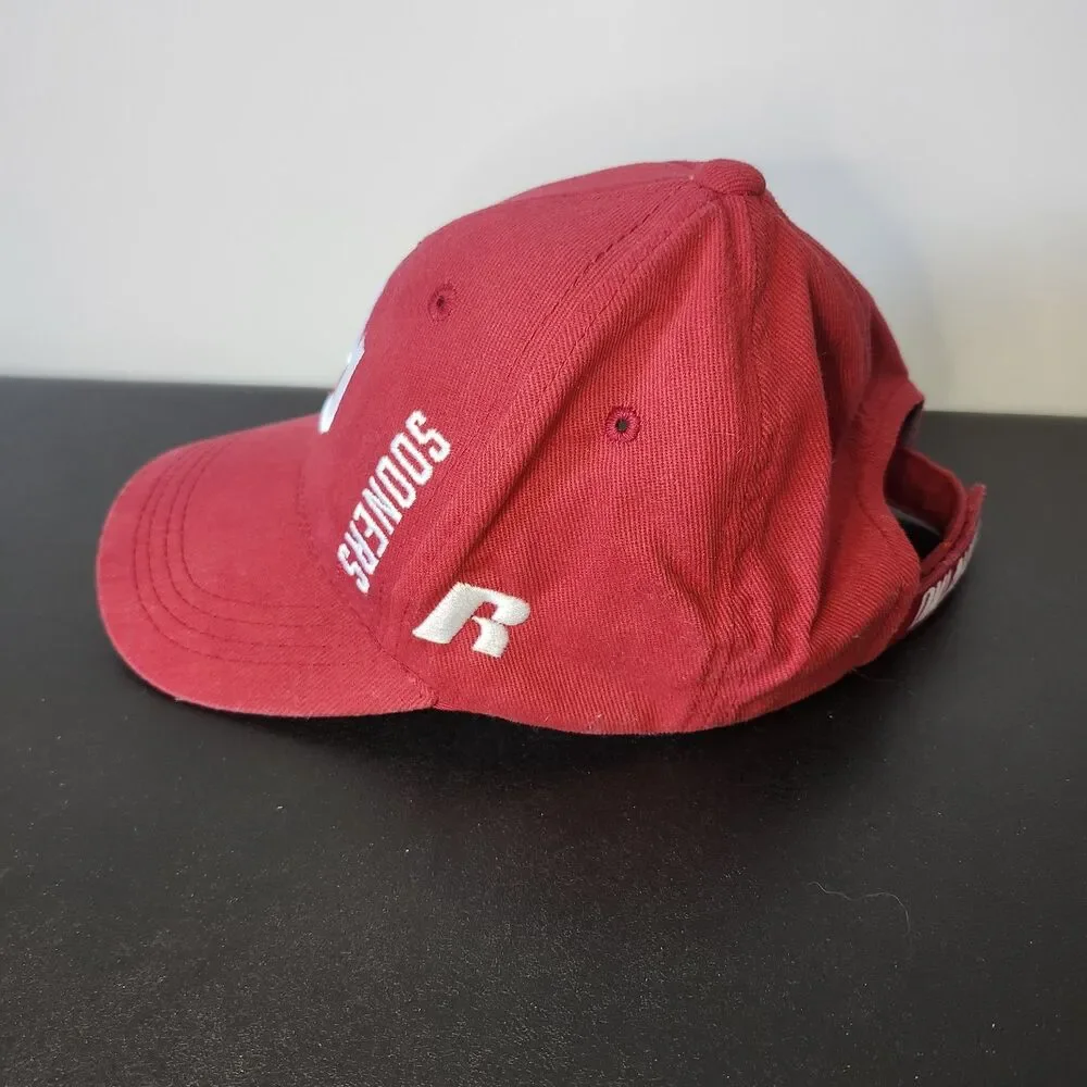Oklahoma Sooners Youth Hat Cap Russell Athletic OU Crimson Red White Adjustable